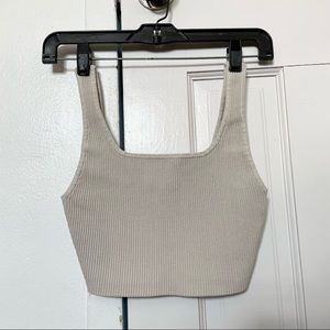 Aritzia Babaton Sculpt Knit Squareneck Cropped Tank